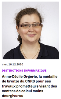 Anne-Cécile Orgerie, la médaille de bronze du CNRS pour ses travaux prometteurs visant des centres de calcul moins énergivores