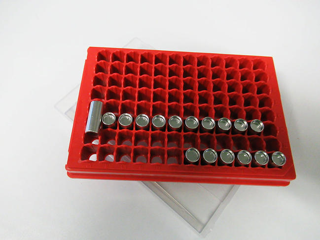Capsules hermétiques contenant de l’ADN synthétique. Ces capsules peuvent être conservées à température ambiante pendant des décennies, voire davantage. © Imagine